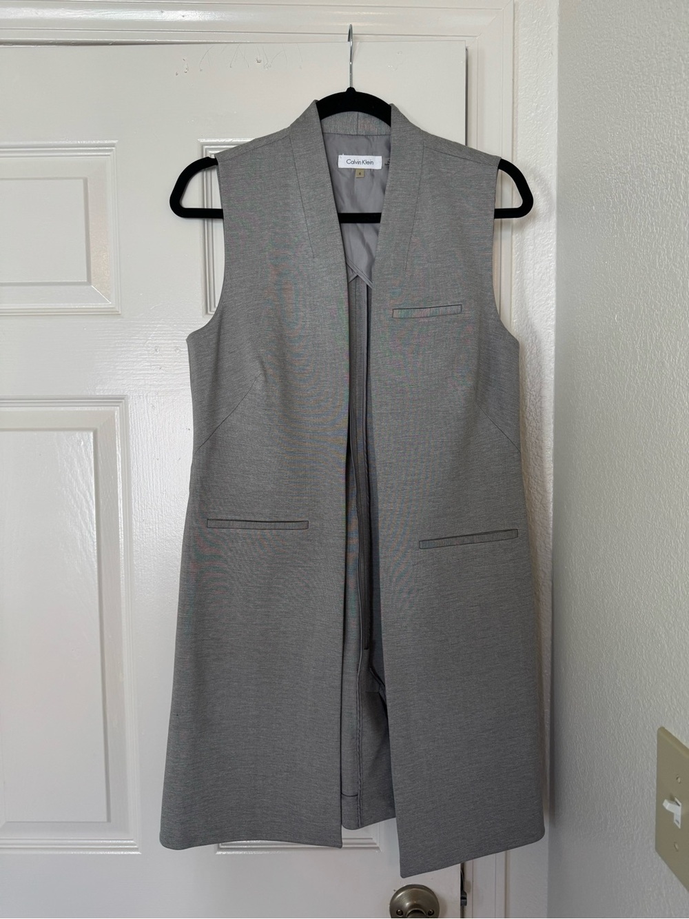 Calvin Klein Gray Sleeveless Long Vest